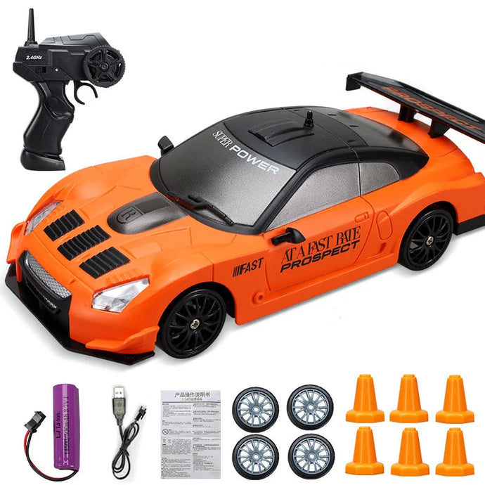 Voiture de course RC orange GTR 1:24